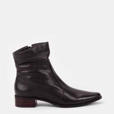 Bota c/ salto baixo Café