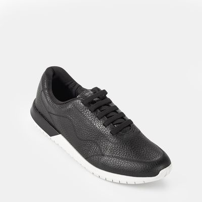 Tênis Casual Usaflex c/ Elástico Couro Preto