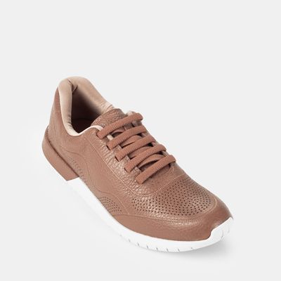 Tênis Casual Usaflex c/ Elástico Couro Marrom Claro