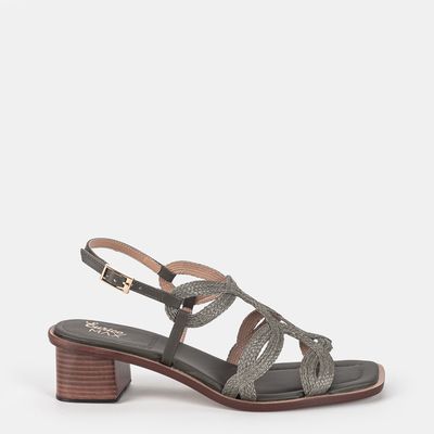 Sandália Salto Baixo Verde