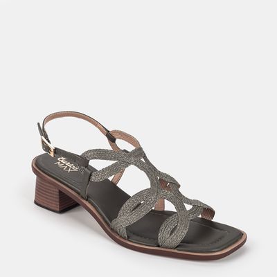 Sandália Salto Baixo Verde