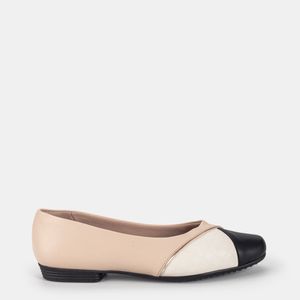 Sapatilha Piccadilly Texturizada Bicolor Off White