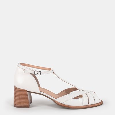 Sandália Salto Médio Branco