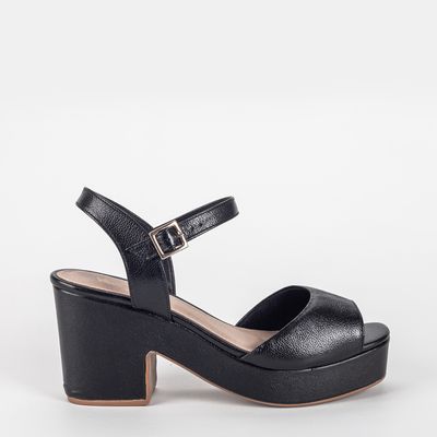 Sandália Plataforma Salto Alto Preto