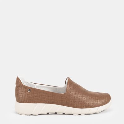 Tênis Piccadilly Slip On Marrom Claro