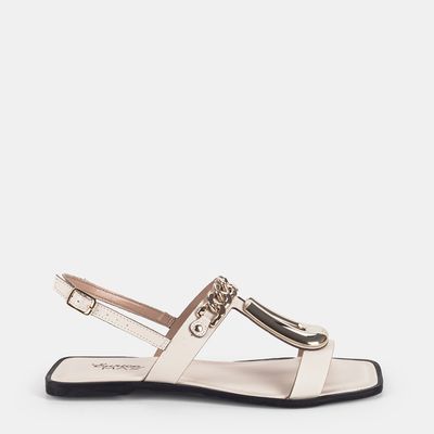 Rasteira c/ Enfeite Off White