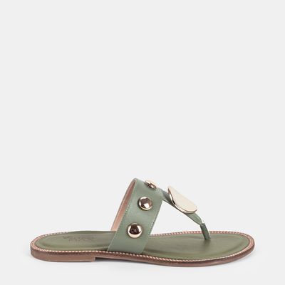 Rasteira c/ Enfeites Verde