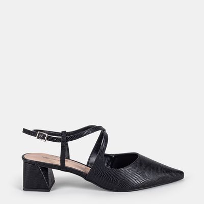 Chanel Salto Médio c/ Recortes Preto