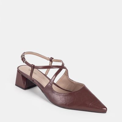 Chanel Salto Médio c/ Recortes Marrom