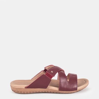 Chinelo Rasteiro Usaflex Tira Cruzada Vermelho