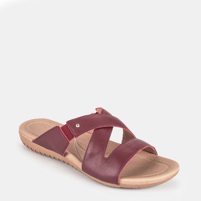 Chinelo Rasteiro Usaflex Tira Cruzada Vermelho