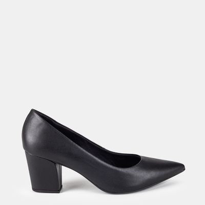 Scarpin salto bloco Usaflex Preto