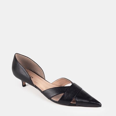 Scarpin Aberto Bico Fino Preto