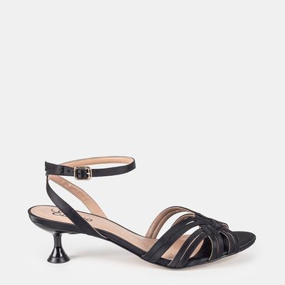 Sandália Salto Baixo Preto