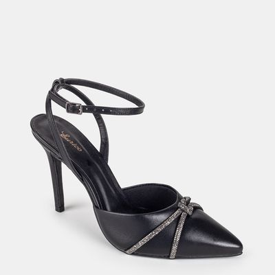 Chanel Salto Alto C/ Strass Preto