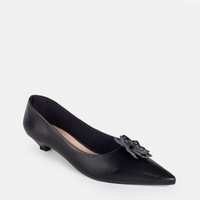 Scarpin C/ Flor Preto