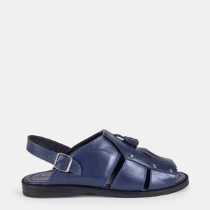 Sandália À La Garçonne Com Barbicacho Marinho