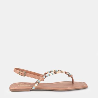 Rasteira De Dedo Multicor Marrom Claro