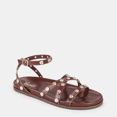 Papete Tiras C/ Tachas Marrom Claro