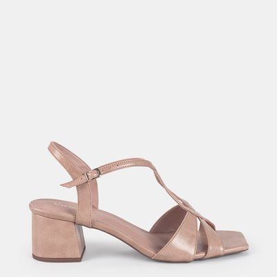 Sandália Pespontada Bege