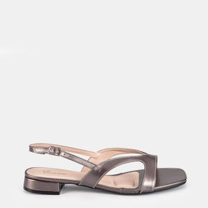 Sandalia Salto Baixo Prata Velho