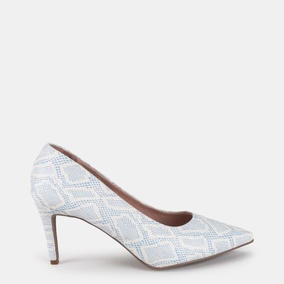 Scarpin Salto Alto Bicolor Azul