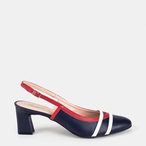 Chanel Bico Redondo Bicolor Marinho