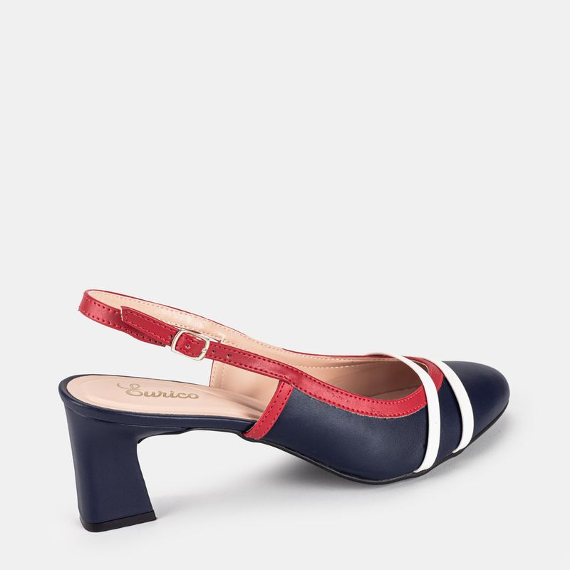 Chanel Bico Redondo Bicolor Marinho