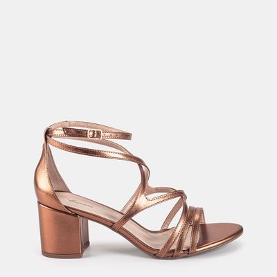 Sandália Tiras Cruzadas Bronze