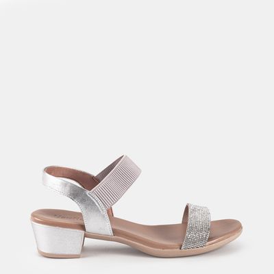 Sandália Usaflex com Strass Alumínio