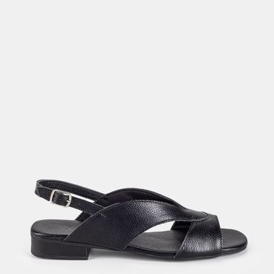 Sandália Salto Baixo Preto