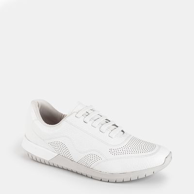 Tênis Casual Usaflex c/ Elástico Couro Branco