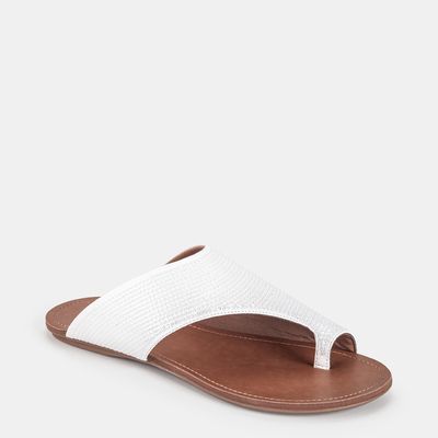 Rasteira de Dedo c/ Paetês Branco