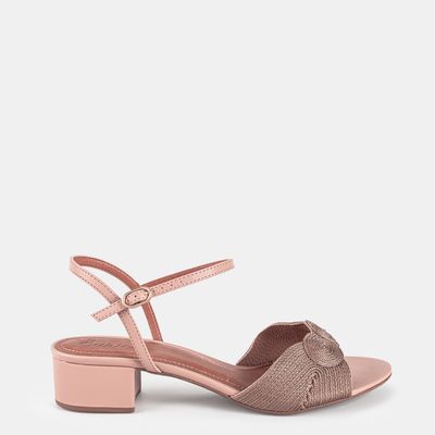 Sandália Bordada Marrom Claro