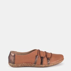 Sapato Casual c/ Elástico Bicolor Marrom