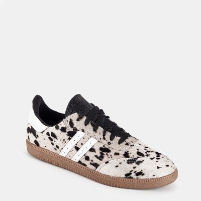 Tênis Casual Pelo De Vaca Bicolor Preto