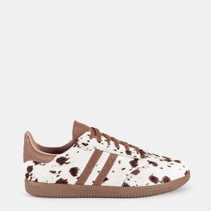 Tênis Casual Pelo De Vaca Bicolor Marrom