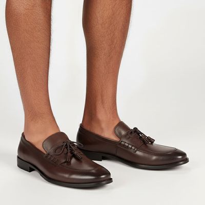 Mocassim Social À La Garçonne De Amarrar Marrom