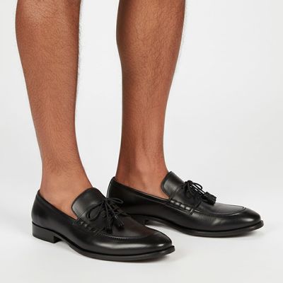 Mocassim Social À La Garçonne De Amarrar Preto