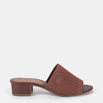 Tamanco Salto Baixo Marrom