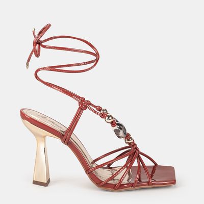 Sandália Rita Carreira Com Amarração Telha