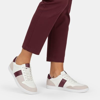 Tênis Casual C/ Elástico Bicolor Branco