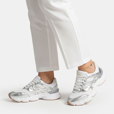 Tênis Chunky Branco e Prata