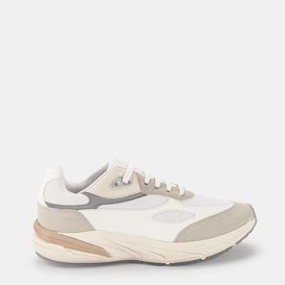 Tênis Casual Branco e Areia