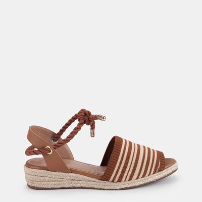 Sandália Anabela Espadrille Marrom
