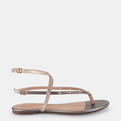 Rasteira de Dedo com Enfeites Esféricos Dourada