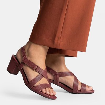 Sandália Usaflex Tira Cruzada Terracota