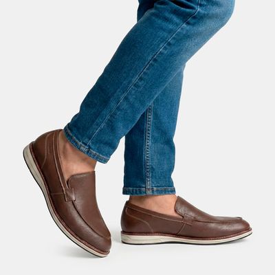 Mocassim Básico Ferracini em Couro Chocolate